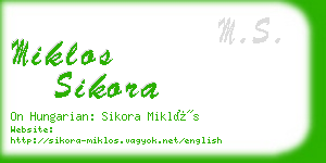 miklos sikora business card